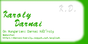 karoly darnai business card